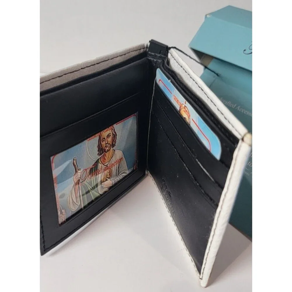 Saint Jude Wall Printed Bi-Fold Faux Leather San Judas Cartera Hand Crafted